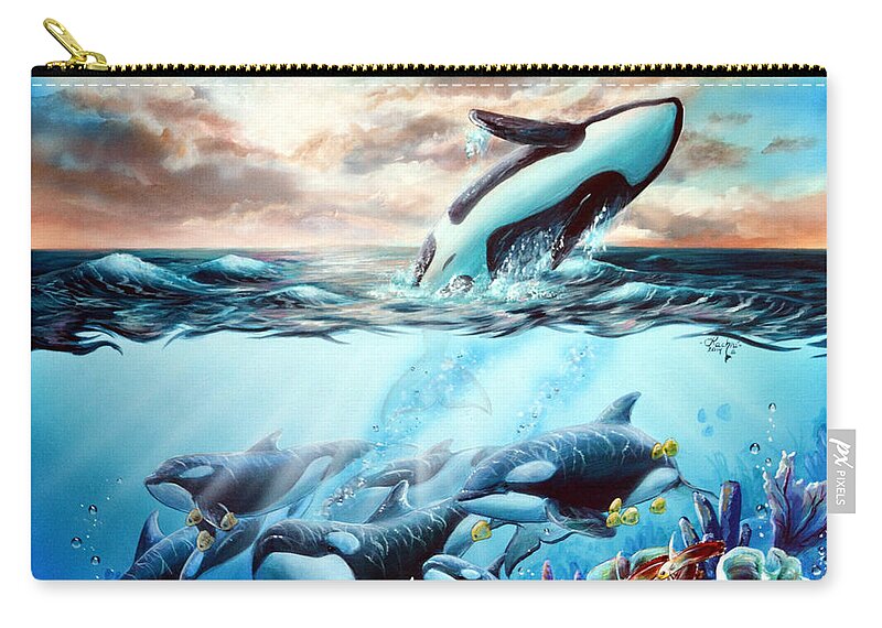 Orca Zip Pouch featuring the painting Felicity by Lachri