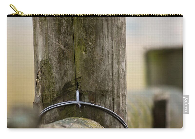 Post Zip Pouch featuring the photograph Fence Post by Kerri Farley