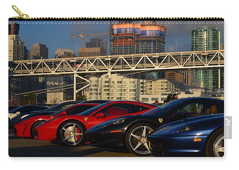  Zip Pouch featuring the photograph Ferreris in San Francisco by Dean Ferreira
