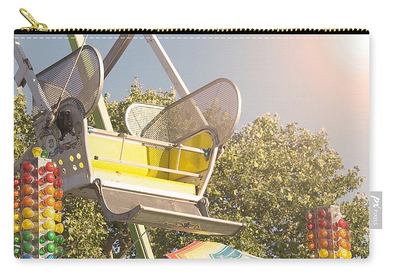 Yellow Zip Pouch featuring the photograph Ferris wheel bucket by Cindy Garber Iverson