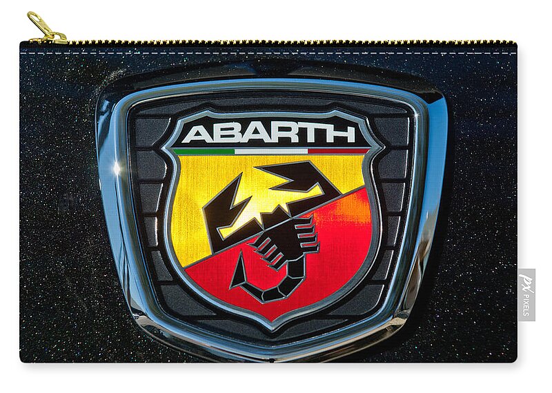 Fiat Abarth Emblem Zip Pouch featuring the photograph Fiat Abarth Emblem by Jill Reger
