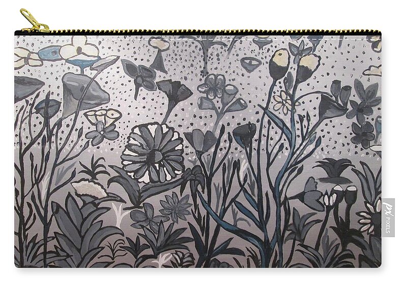 Flowers Zip Pouch featuring the painting Winter Flowers by Jennylynd James