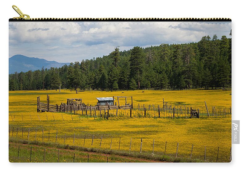 Field Zip Pouch featuring the photograph Field of Flowers by Will Wagner