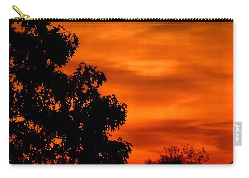 Sunset Zip Pouch featuring the photograph Fiery Sunset by Deena Stoddard