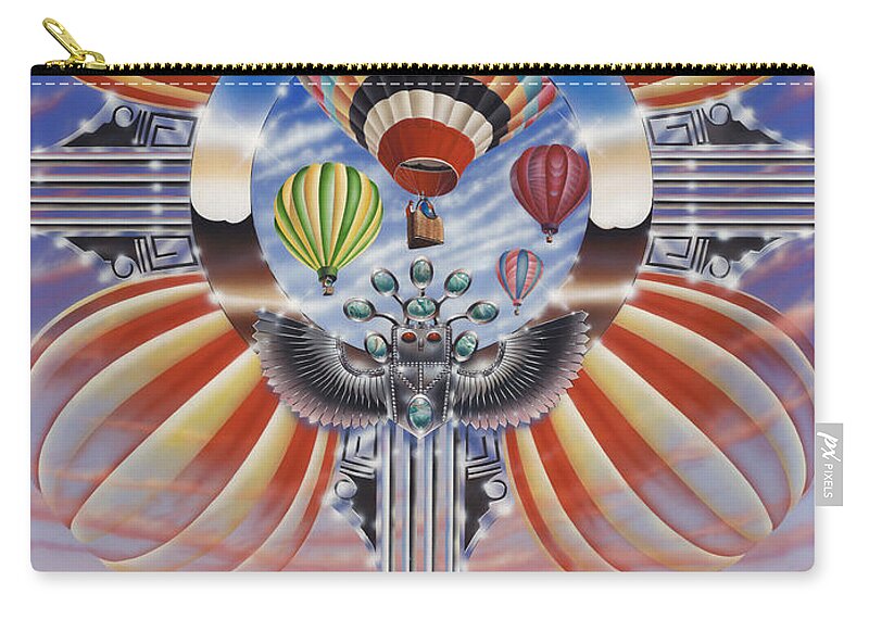 Balloons Zip Pouch featuring the painting Fiesta De Colores by Ricardo Chavez-Mendez
