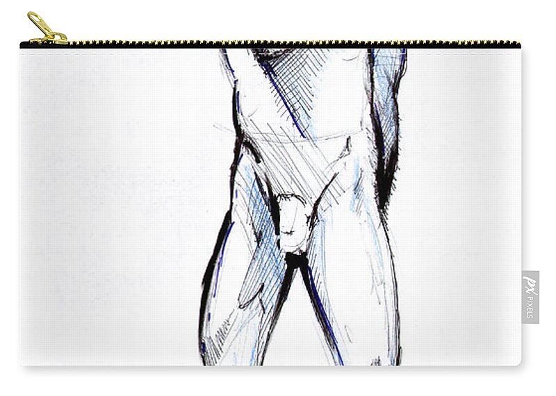 Figure Drawing Zip Pouch featuring the drawing FIgure by John Gholson