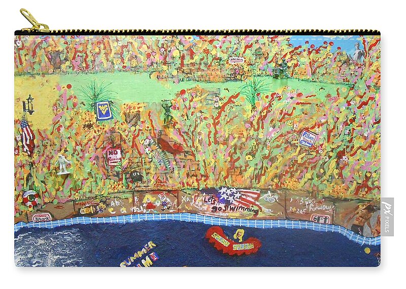 Contemporary Zip Pouch featuring the painting Summer Time by GH FiLben