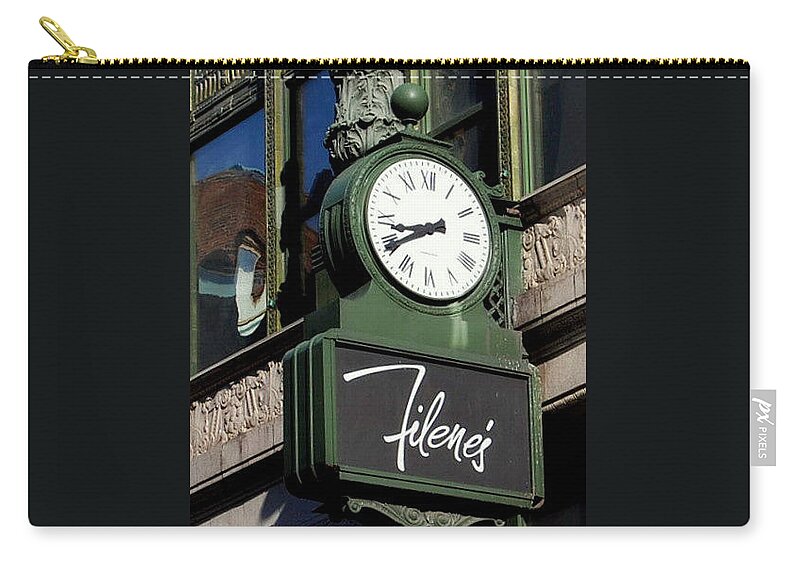 Boston Zip Pouch featuring the photograph Filene's Basement Clock by Caroline Stella