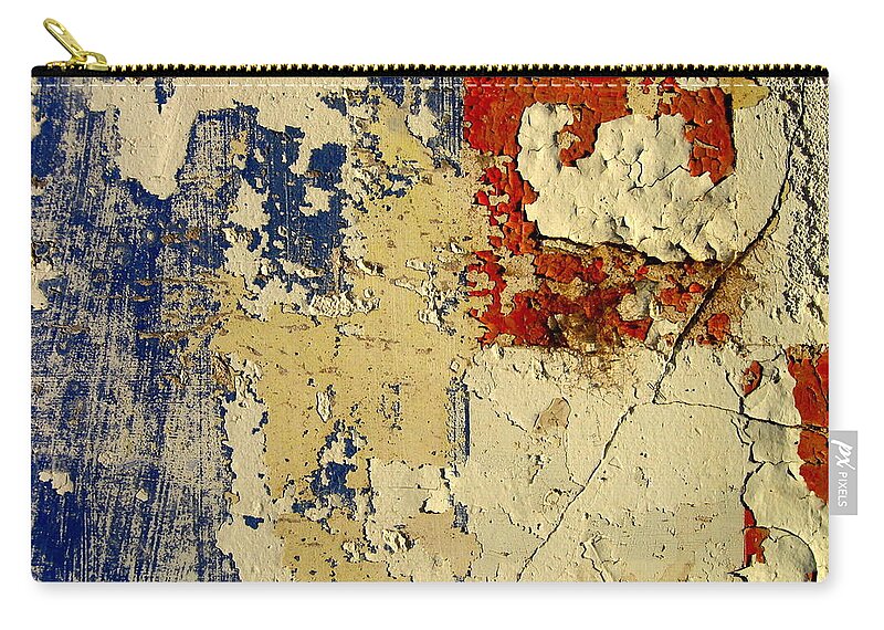 Film Homage Andrei Tarkovsky Andrei Rublev 1966 Wall Coolidge Arizona 2004 Zip Pouch featuring the photograph Film homage Andrei Tarkovsky Andrei Rublev 1966 wall Coolidge Arizona 2004 by David Lee Guss