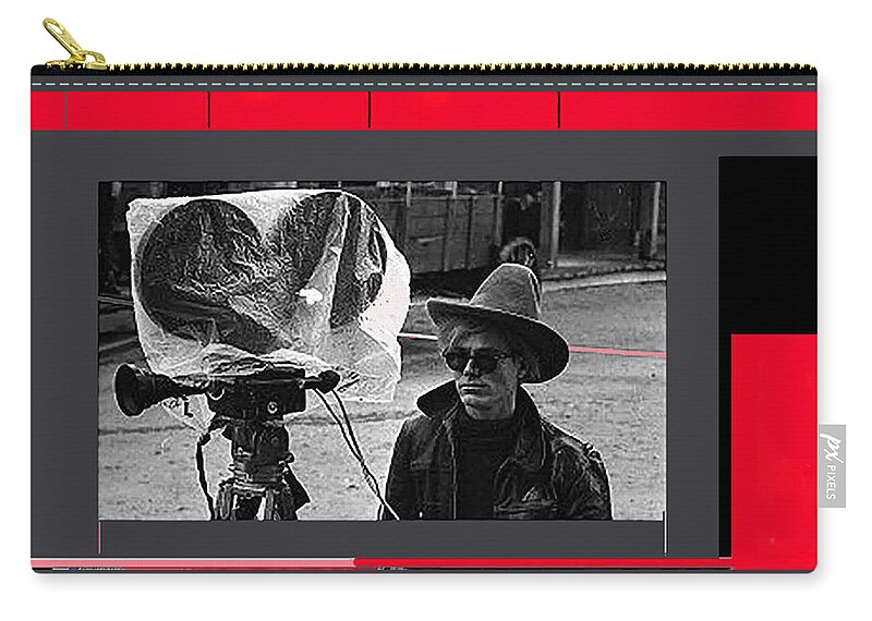 Film Homage Andy Warhol Lonesome Cowboys Collage Old Tucson Arizona 1968 Zip Pouch featuring the photograph Film Homage Andy Warhol Lonesome Cowboys collage Old Tucson Arizona 1968-2013 by David Lee Guss