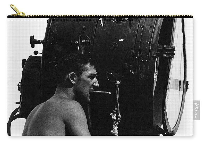 Film Homage Lighting Crew Carbon Arc Light Young Billy Young Old Tucson Arizona 1968 Zip Pouch featuring the photograph Film homage lighting crew carbon arc light Young Billy Young Old Tucson Arizona 1968 by David Lee Guss