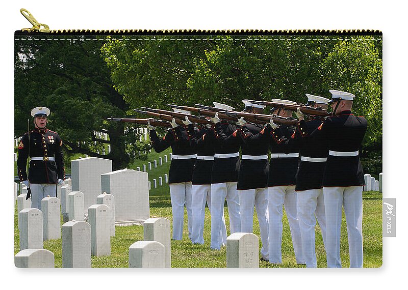 Us Marine Zip Pouch featuring the photograph Final Honors by David Kay