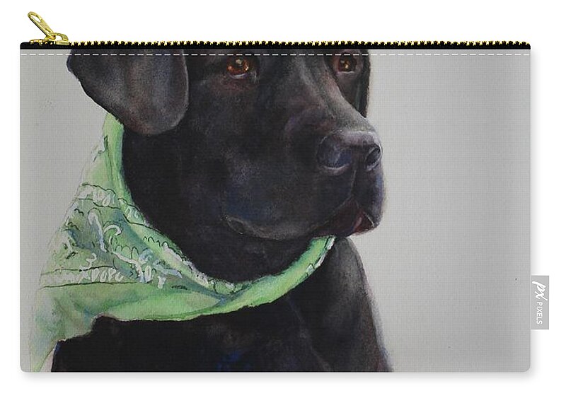 Dog Zip Pouch featuring the painting Finnegan by Ruth Kamenev