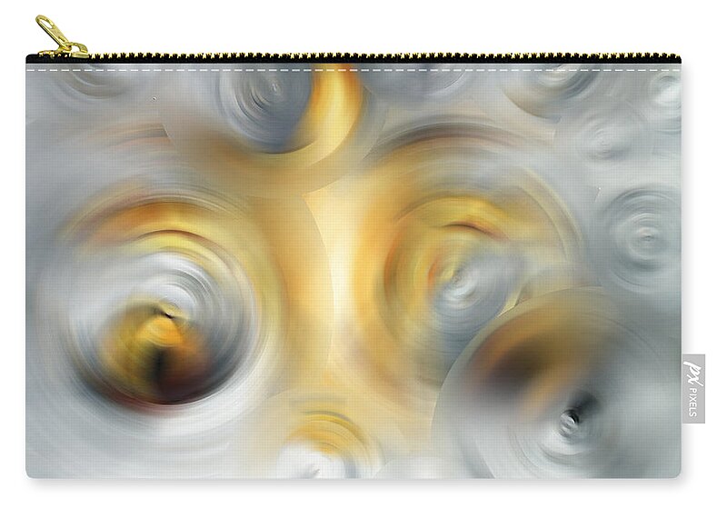 Abstract Zip Pouch featuring the painting Fire And Ice - Energy Art By Sharon Cummings by Sharon Cummings