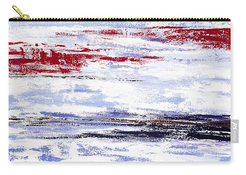 Abstract Zip Pouch featuring the painting I C Red by Tamara Nelson