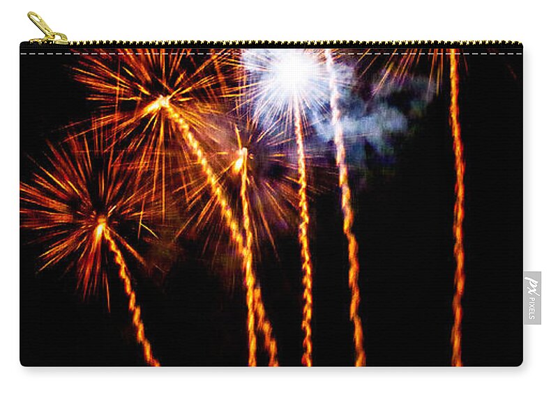 Fireworks Carry-all Pouch featuring the photograph Fire Dandelion Bouquet by Weston Westmoreland