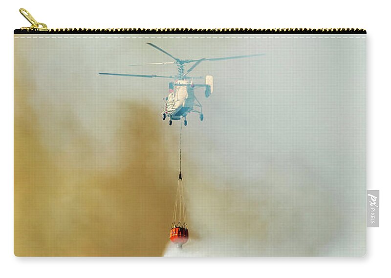 Wind Zip Pouch featuring the photograph Fire Fighting Helicopter Ka-32t by Omersukrugoksu