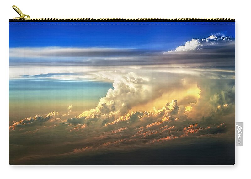 Sunset Carry-all Pouch featuring the photograph Fire in the Sky from 35000 Feet by Scott Norris