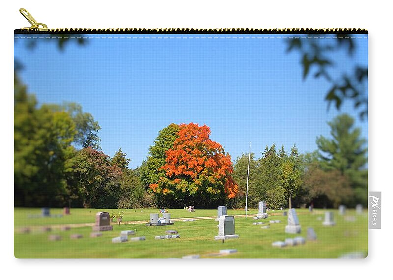 Autumn Zip Pouch featuring the photograph Fire Tree by Bonfire Photography