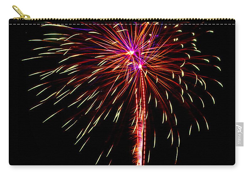 Burst Zip Pouch featuring the photograph Fireworks 11 by Paul Freidlund