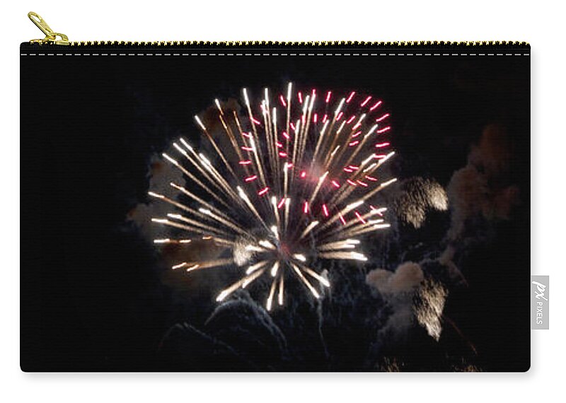 Fireworks Zip Pouch featuring the photograph Fireworks at Night by Edward Hawkins II