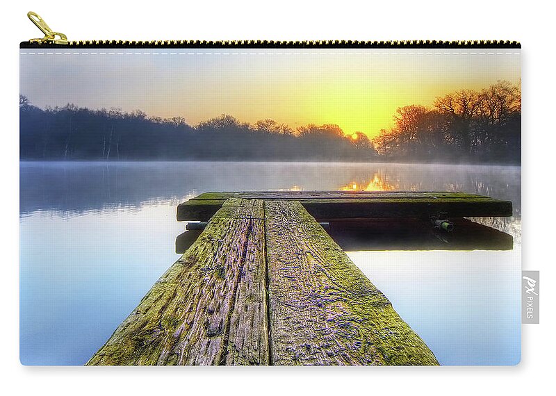 Tranquility Zip Pouch featuring the photograph First Light At The Pond by Andrew Thomas