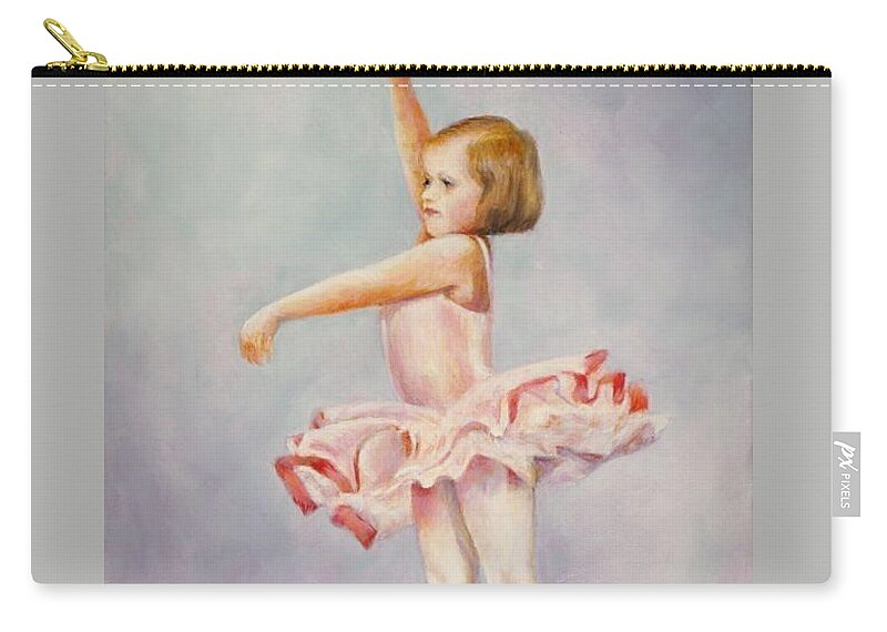 Ballerina Zip Pouch featuring the painting First Recital by Cynthia Parsons