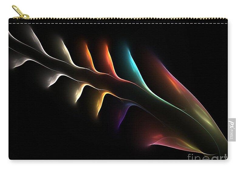 Fish Zip Pouch featuring the digital art Fish Bones by Greg Moores