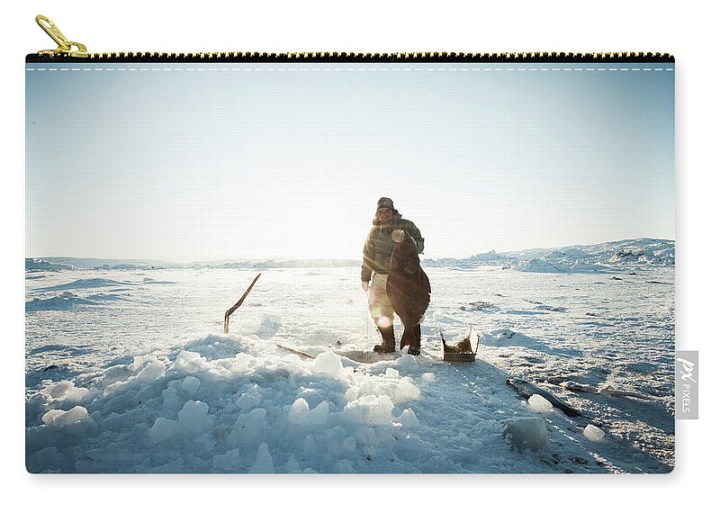 Tranquility Zip Pouch featuring the photograph Fisherman by Andre Schoenherr