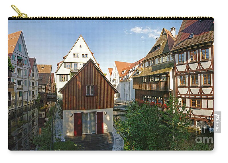 Germany Zip Pouch featuring the photograph fishermens quarter in Ulm by Rudi Prott
