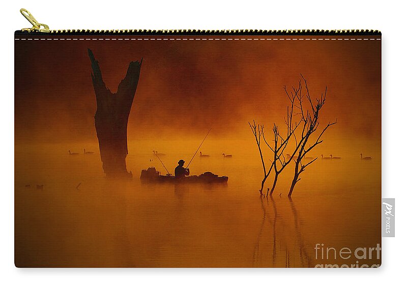 Sunrise Zip Pouch featuring the photograph Fishing Among Nature by Elizabeth Winter
