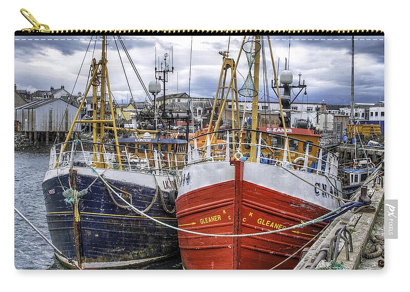 Fishing Boats Zip Pouch featuring the photograph Fishing Boats of Mallaig Scotland by Jason Politte