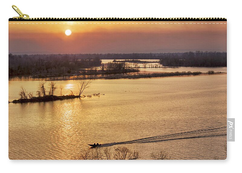 Sunset Zip Pouch featuring the photograph Fishing the Arkansas River by Jason Politte