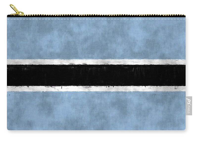 Africa Zip Pouch featuring the digital art Flag of Botswana by World Art Prints And Designs