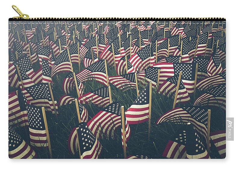 Holiday Zip Pouch featuring the photograph Flags by Fran Polito