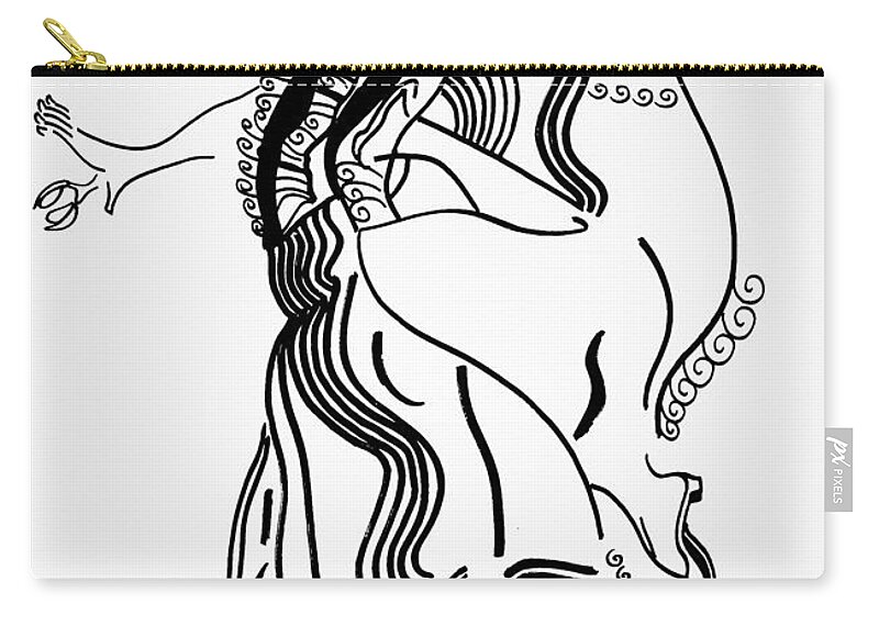 Jesus Zip Pouch featuring the drawing Flamenco Dance by Gloria Ssali