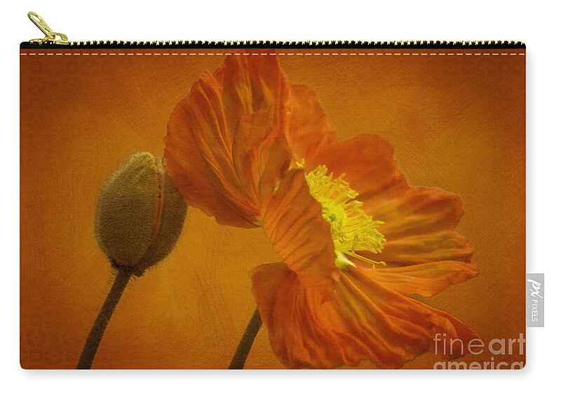 Orange Carry-all Pouch featuring the photograph Flaming Beauty by Heiko Koehrer-Wagner