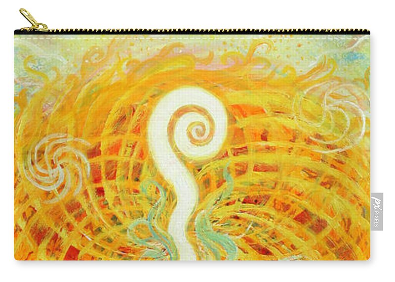 Religious Zip Pouch featuring the painting Flaming Sword by Anne Cameron Cutri