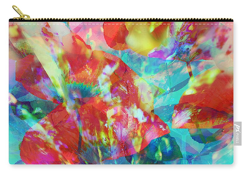 Flowers Zip Pouch featuring the digital art Floral Impression by Klara Acel