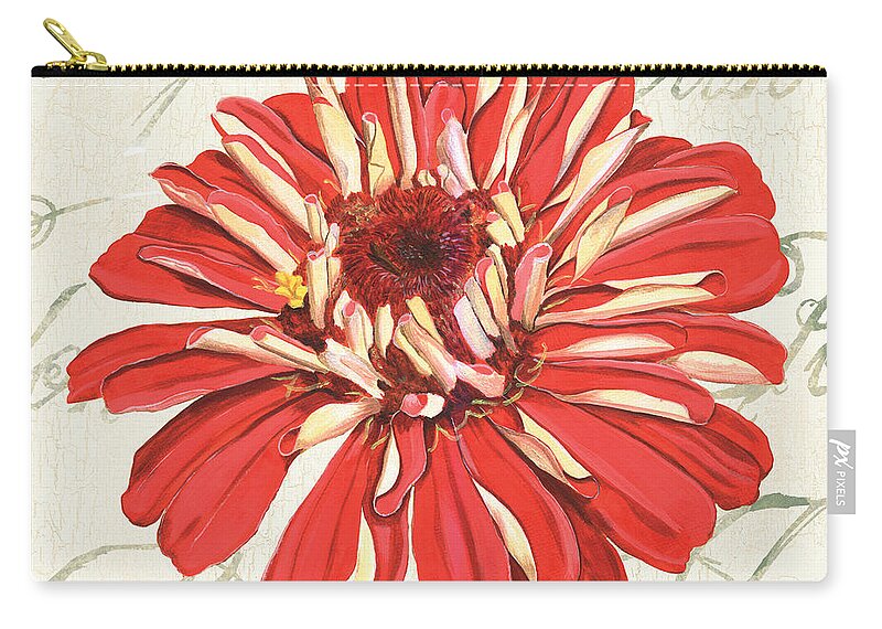 Floral Zip Pouch featuring the painting Floral Inspiration 1 by Debbie DeWitt