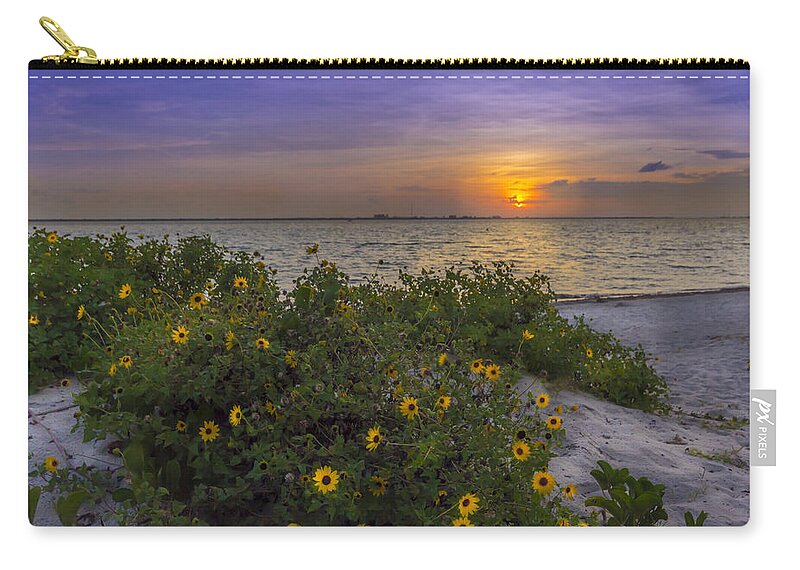 Seascapes Zip Pouch featuring the photograph Floral Shore by Marvin Spates