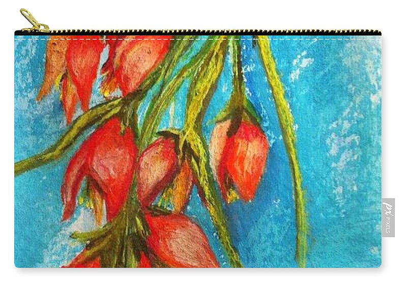 Floral Zip Pouch featuring the painting Floral Spray by Beverly Boulet