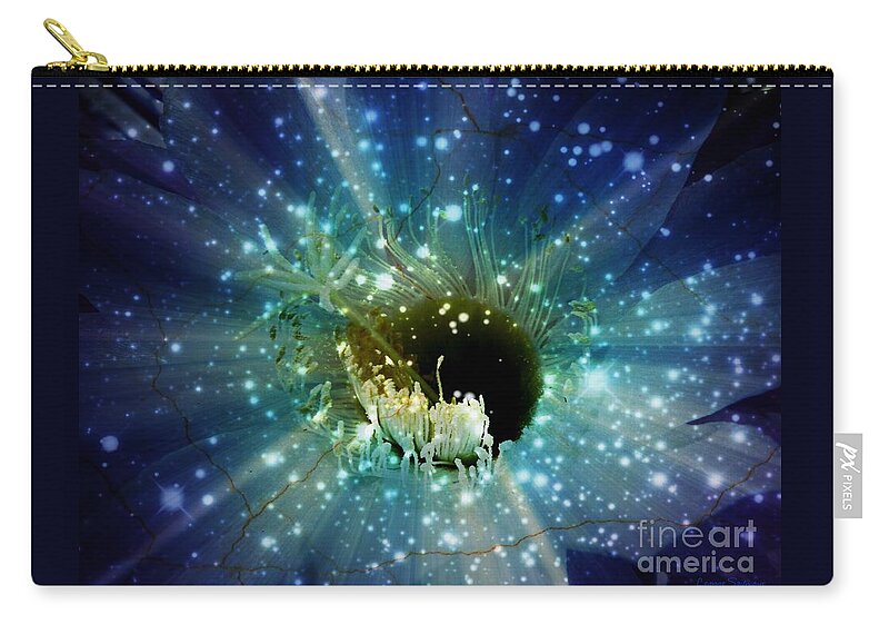 Flower Zip Pouch featuring the mixed media Floral Stratosphere by Leanne Seymour