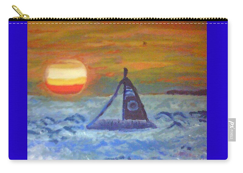 Florida Carry-all Pouch featuring the painting Florida Key Sunset by Suzanne Berthier