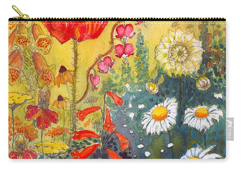 Flower Garden Zip Pouch featuring the painting Flower Garden by Katherine Miller