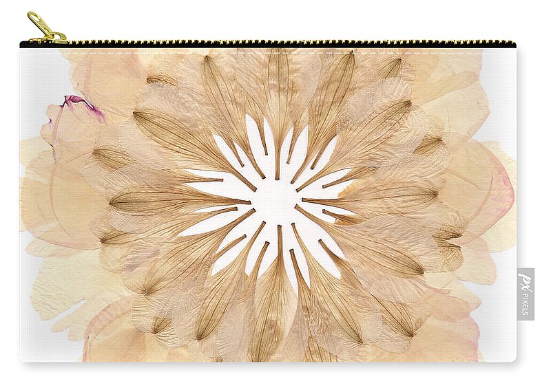 Flower Zip Pouch featuring the mixed media Flower Mandala 2 by Michelle Bien