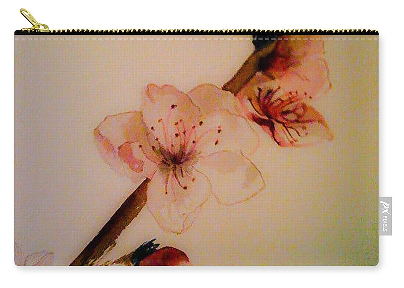 Flowers Zip Pouch featuring the painting Flowers - Cherry Blossoms - Blooms by Jan Dappen