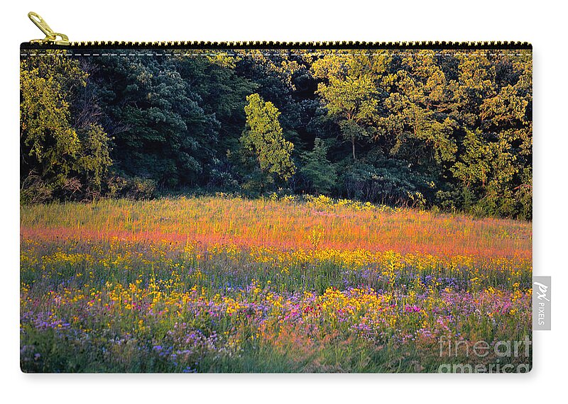 Valley Zip Pouch featuring the photograph Flowers in the Meadow by Deb Halloran