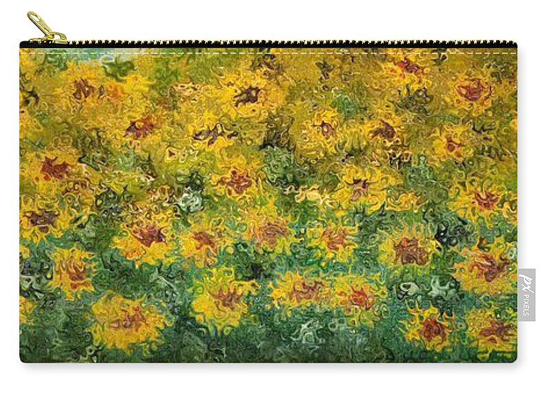 Abstract Zip Pouch featuring the painting Flowers by Loredana Messina