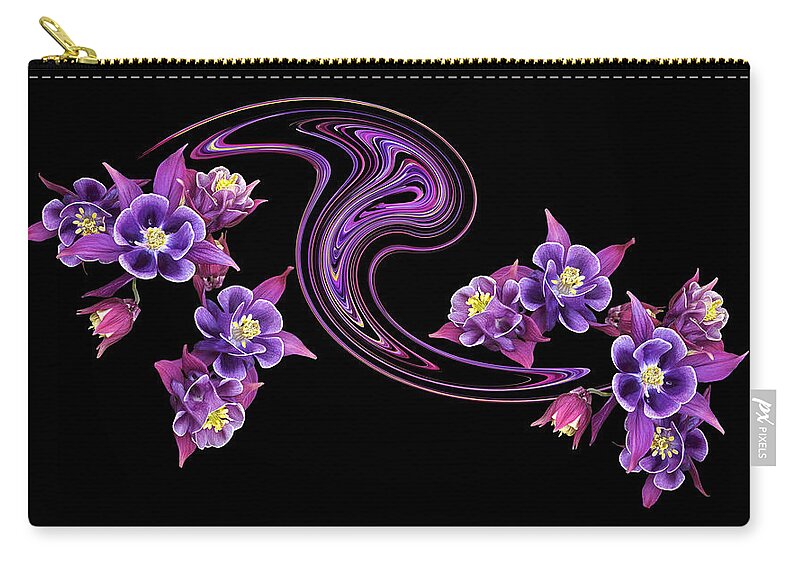 Purple Flower Zip Pouch featuring the photograph Flowing Purple Velvet 2 by Gill Billington